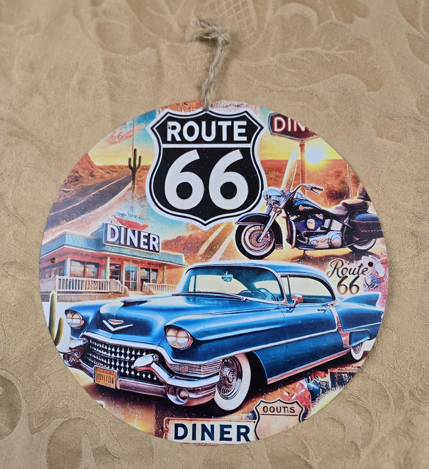 Route 66 Tin Sign - Vintage Style