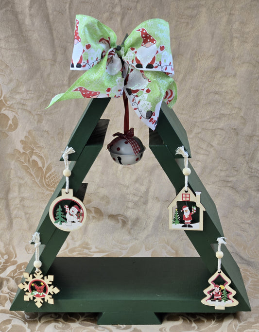 Wooden Christmas Tree Decor with Accents