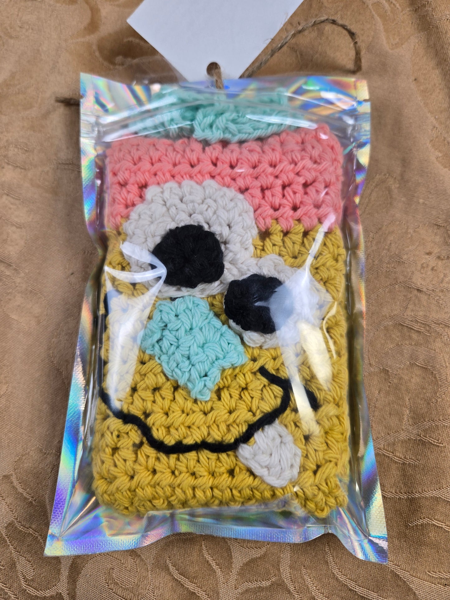 Cute Crocheted Monster Bath Spongie - Yellow Face