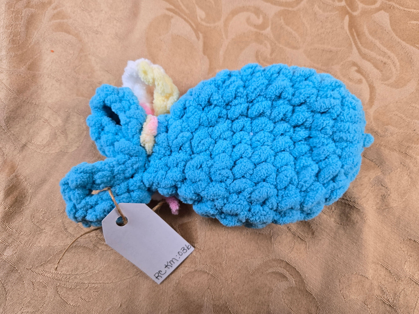 Crocheted Bath Buddy for Babies and Littles - Medium Blue Fish