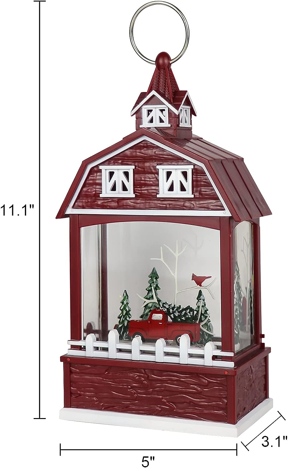 Musical Snow Globe with Timer with Red Truck