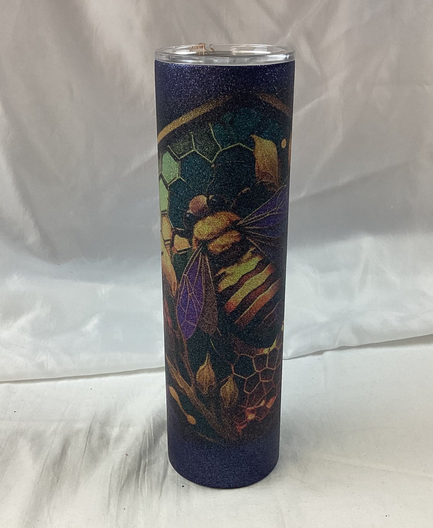 Bee and Honeycomb Themed Tumbler - 35 ounce Glitter Style