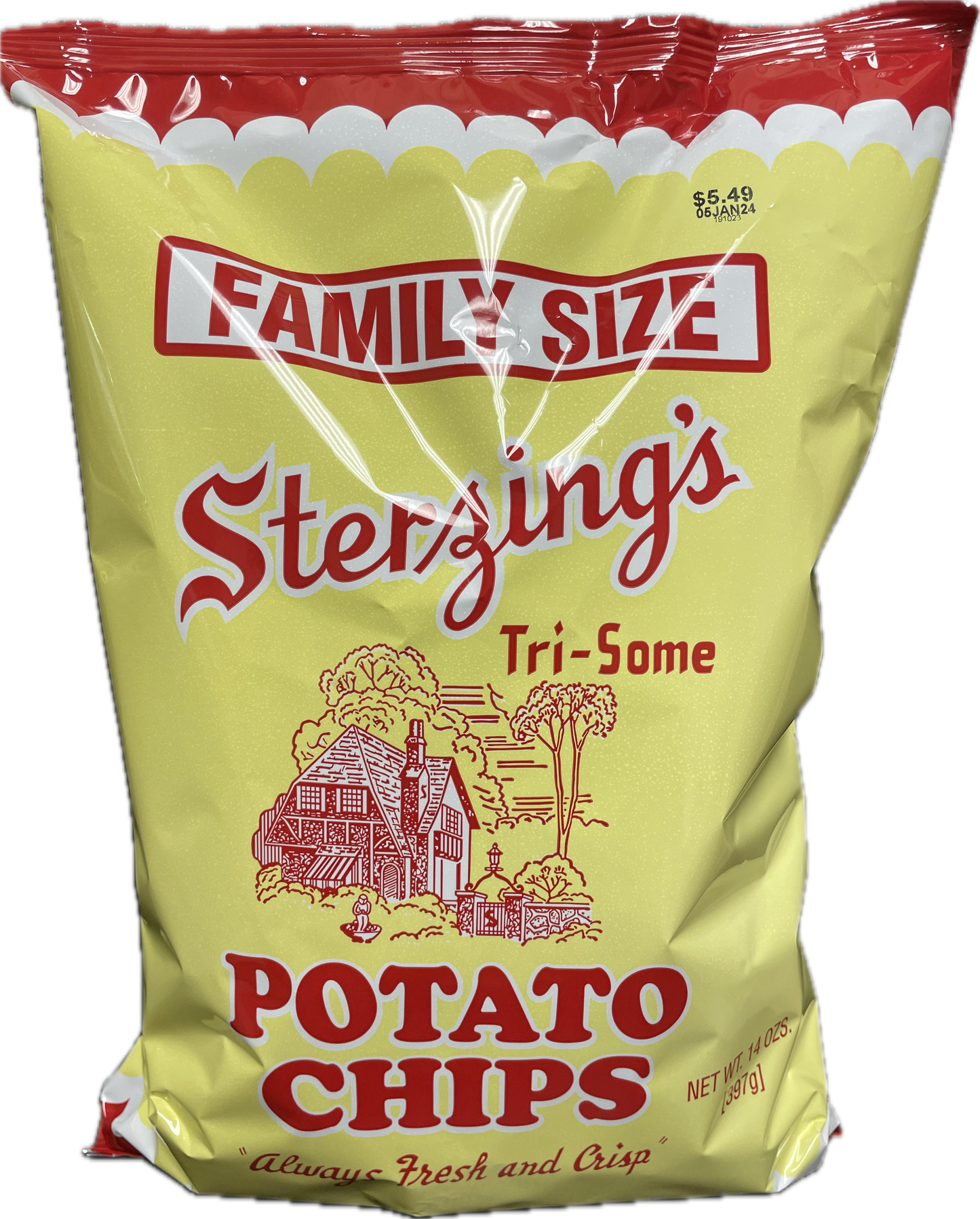Sterzing’s Potato Chips - Original Flavor - Family Size 14 oz Bag